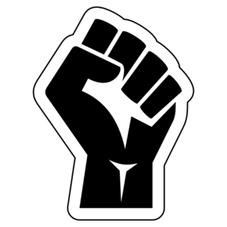 Raised Fist Sticker (Black)